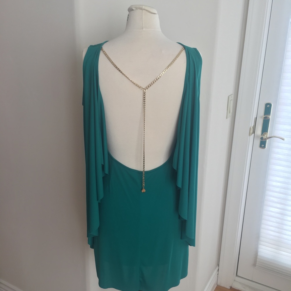 BCBG cocktail dress in green!